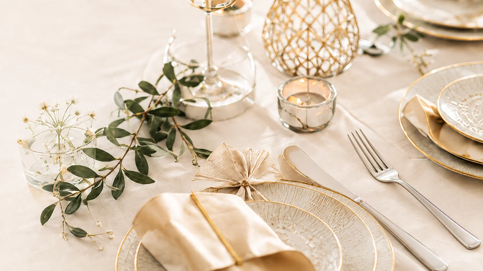 Festlich gedeckter Tisch mit persischem Geschirr – Catering in Basel